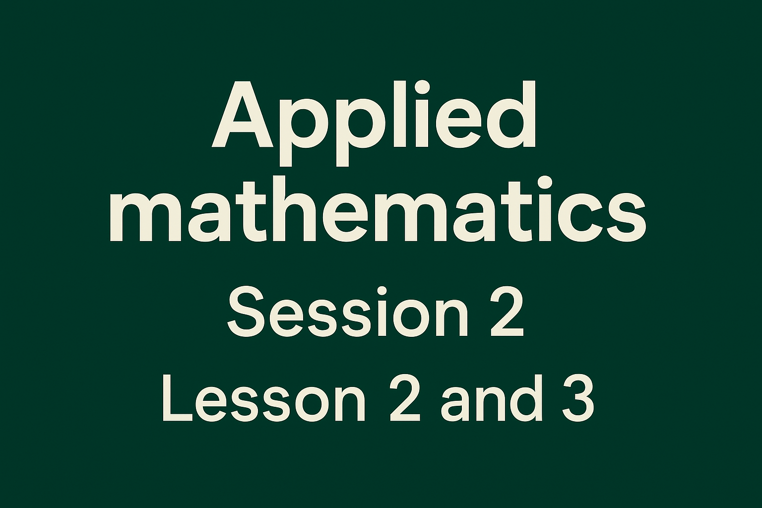 Applied mathematics - session 2- علمي فقط